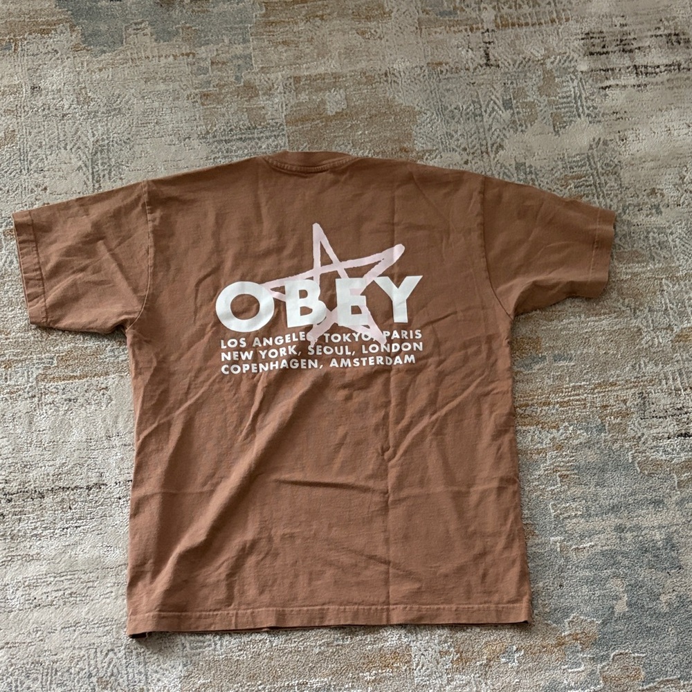 Obey Tan Star Graphic Tee